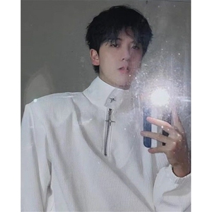 立领半拉链卫衣男韩版设计感帅气百搭套头上衣春秋 W847图片