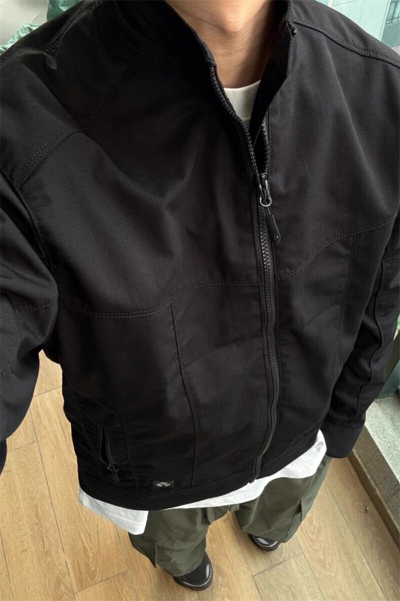 黑色短款外套痞帅立领棒球服美式飞行员夹克JK2233特P70,男装夹克,星座908-1