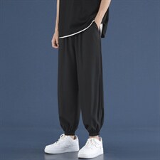 2023夏季薄款休闲裤男士冰丝新款韩版潮九分束脚裤  2027-特批20图片