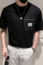 白色2023精神小伙修身男士圆领潮款短袖T恤打底衫潮T905-P58控78，男装T恤，电商A108
