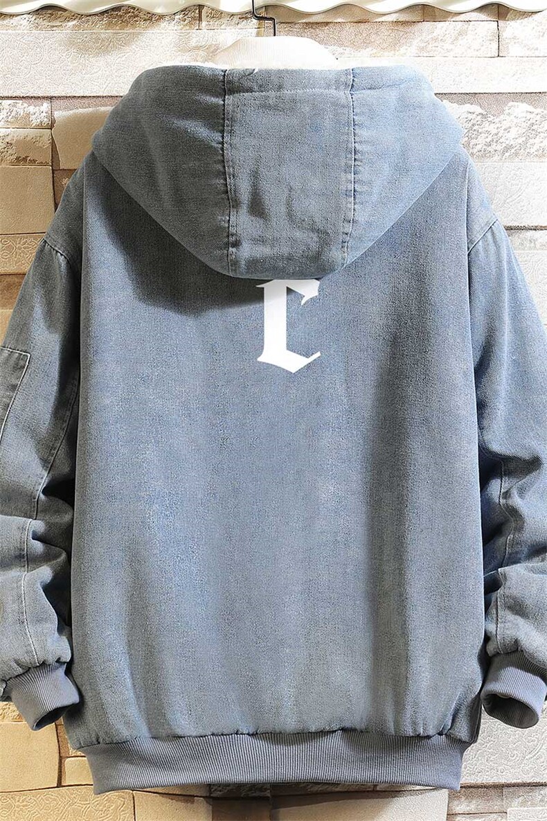 牛仔外套加厚加绒衣男羊羔毛服男砖墙NM53284-P140,男装棉衣,电商A040A