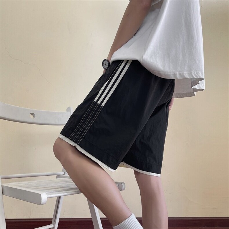 夏季薄糖果色系三条杠休闲运动五分裤子沙滩裤K2580-TP32-,男装牛仔裤,电商D321A