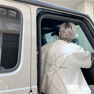 坐标象限短袖男款夏季美式高街纯棉T恤少年感穿搭宽松休闲五分袖图片