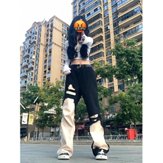 KN7026HH-特P47美式高街vibe撞色拼接牛仔裤男女小众设计感，男装牛仔裤，星座1007（原301D）