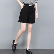 短裤女夏季2022新款外穿洋气阔腿松紧纯棉宽松休闲裤，女装短裤/热裤，涵誉