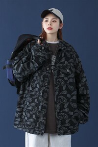 2024春季新款大码腰果花男士牛仔夹克情侣牛仔外套JK205-P85，男装夹克，电商A158-1