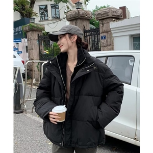 美式高级感假两件棉衣男2024冬加厚保暖宽松休闲立领棉服W223/P95图片