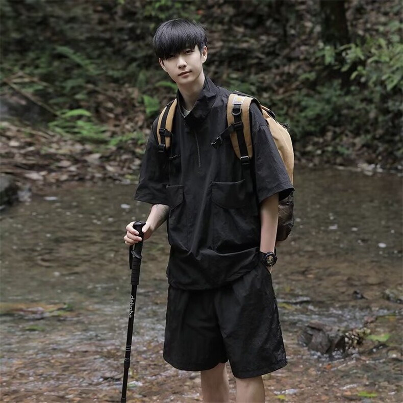 夏季薄款户外机能冲锋衣美式高街夹克外套套装TZ03-P53,男装夹克,星座308B-2