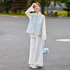 新中式国风马甲女2025春季新款高级感洋气减龄宽松复古提花上衣潮，女装马甲，采品优优