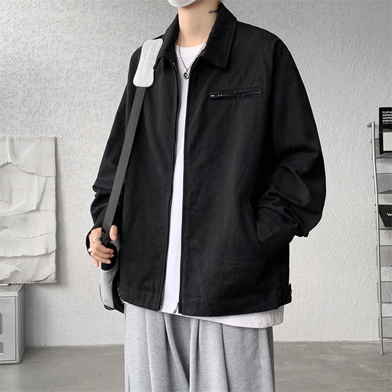 8XL-M水洗做旧帆布短款夹克男款vintage美式复古工装外套JK003P98,男装夹克,电商B312