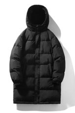 白鸭绒潮流光板连帽长款羽绒服保暖外套Y5850-P205【特价】，男装羽绒服，电商A007
