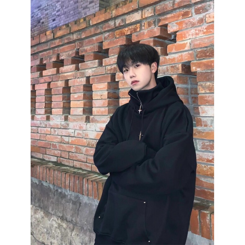 网络图现货美式潮牌痞帅假两件连帽拉链加绒加厚卫衣JT1008-P58,男装卫衣,星座715-7