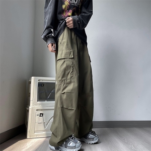 美式vibe机能冲锋裤男日系oversize宽松直筒工装长裤 K7445-P39图片