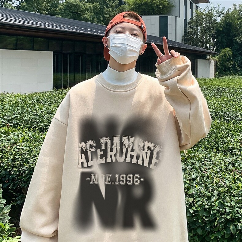 1506A/GA60440/P35秋冬美式潮流字母百搭长袖男女落肩圆领卫衣,男装卫衣,星座1506A