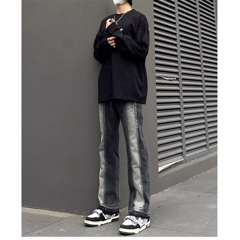 美式男复古牛仔裤痞帅炸街窄版显瘦裤子渐变小个子Z8817P44,男装牛仔裤,星座1112-1