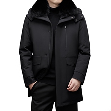 DJ8289钱塘2020-3冬季厚款商务休闲连帽中年男士羽绒派克服P745，男装羽绒服，钱塘207-3