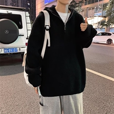 半拉链连帽毛衣男冬季韩版慵懒风针织衫oversize外套潮，男装针织衫/毛衣，星座1116A-1（原606A）