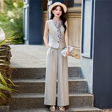 DLM8660时尚气质2026春夏新款马甲阔腿裤两件套套装一整套，女装套装/套裙，朵莱米