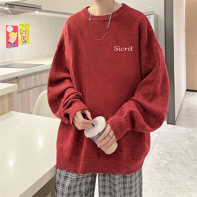 加厚加绒毛衣男大码毛线衣男针织衫男线衫M19098-P45 加绒款-P65图片