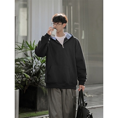 潮流街头痞帅百搭卫衣氛围感个性设计格纹连帽卫衣HY922TP48控89，男装卫衣，电商A102B