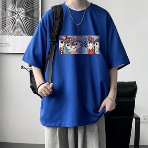 京剧脸谱风华夫格t恤男短袖男大码五分袖 大皂风 HT73250-P22图片
