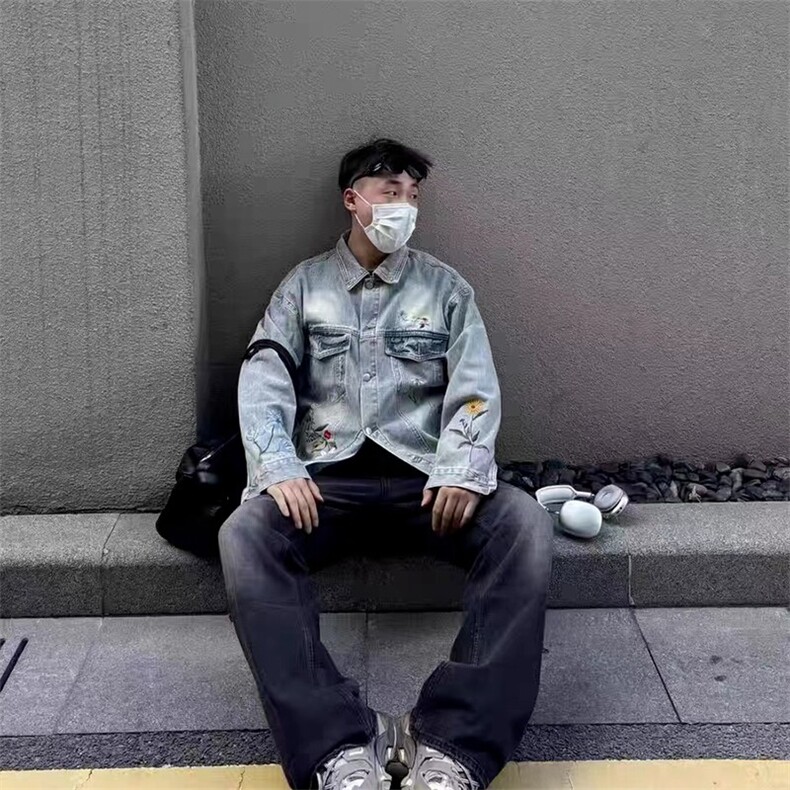 春秋牛仔外套男水洗休闲潮牌痞帅复古百搭夹克AJ24-P64,男装工装外套,星座208-5