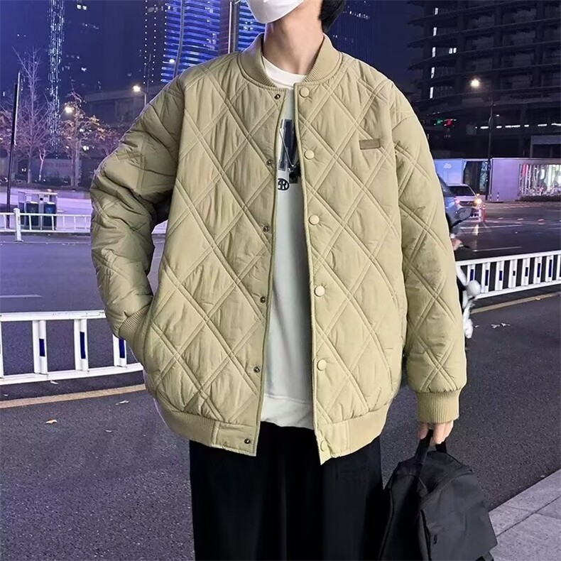 BOYUE帛跃冬季cityboy绣标菱形格棉服青少年男潮棒球棉衣m75p68,男装棉衣,电商D315