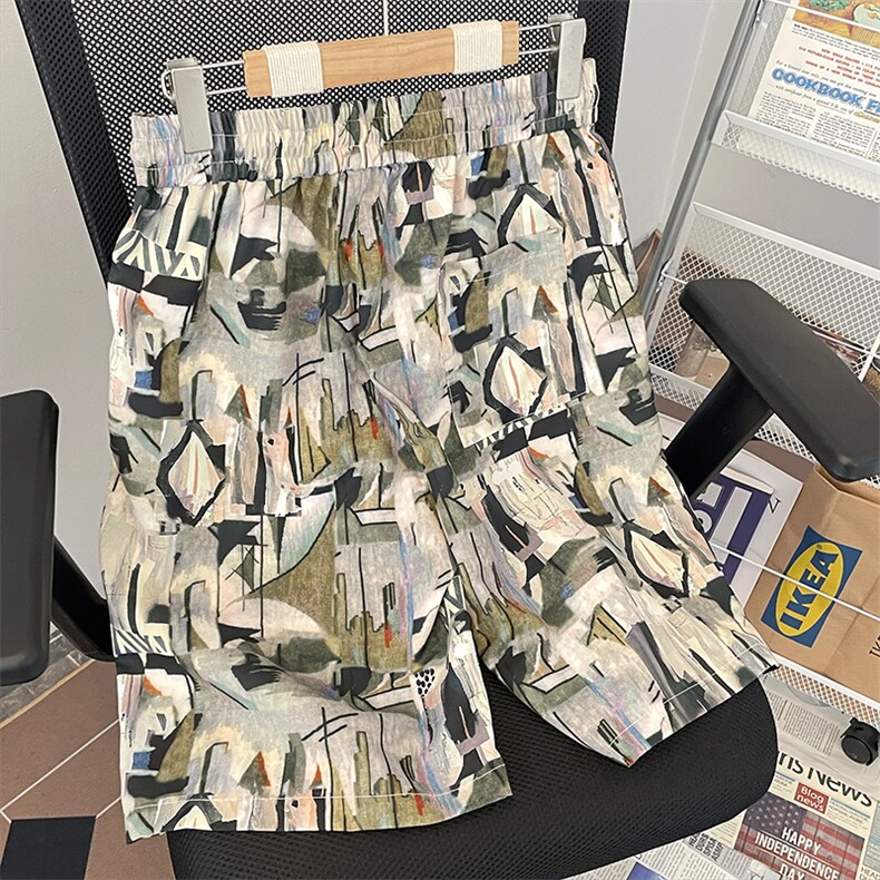 2024年百搭休闲短裤男港风DK009-P25，男装休闲裤，星座313A-2