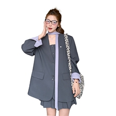 有货26春季【新品】时尚西装百褶裙三件套套装S017-P225-K298，女装套装/套裙，2C305