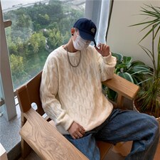 麻花毛衣男宽松慵懒ins韩版潮流情侣百搭纯色针织衫秋冬9019-P45,男装针织衫/毛衣,星座1008-1