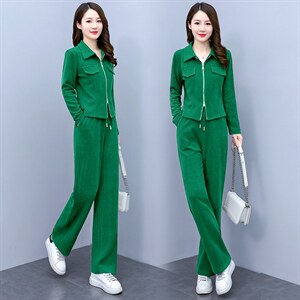 休闲运动套装女2025新款春秋时尚高端品牌妈妈洋端庄大气质两件套图片