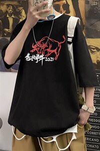 夏季短袖男港风潮流时尚t恤版型衫A210-A8330-P25图片