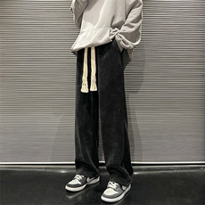 2024秋冬雪尼尔裤垂感直筒阔腿休闲裤男女313A-1-NK33-P55控价68，男装休闲裤，星座808A-1