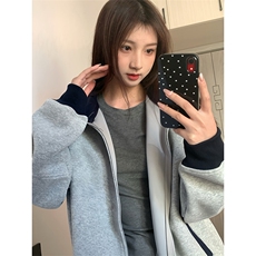 抖音得物高品质美式高街重磅结构设计拼接织带立领卫衣外套CM42，男装卫衣，电商A486