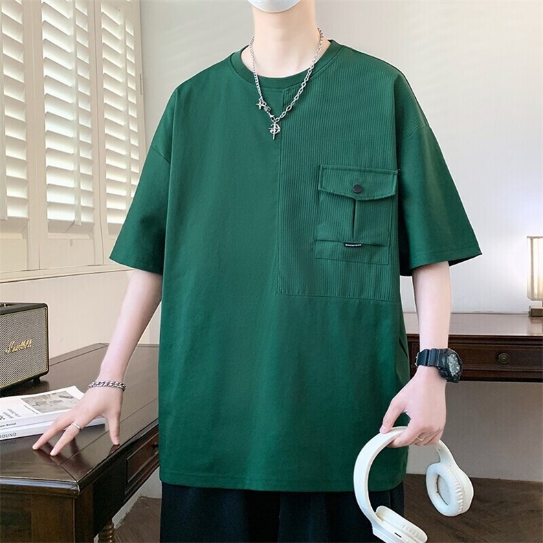 25169-特P40夏季港风时尚T恤男短袖打底衫青少年潮牌拼接短袖T恤,男装T恤,电商D310B