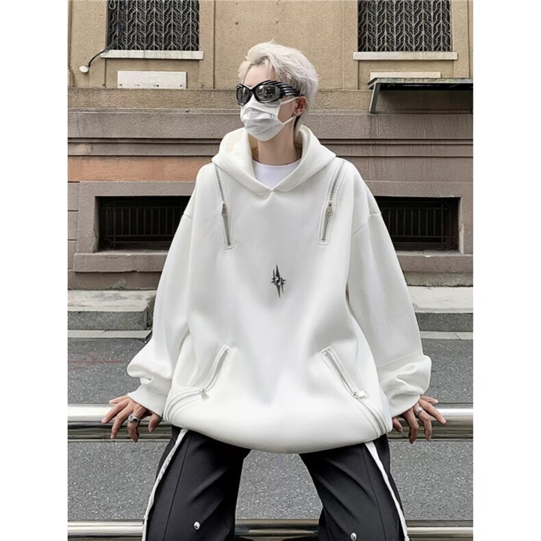 文艺长袖连帽卫衣潮流ins原宿简约日系流行新款气质慵懒时尚百搭，男装卫衣，星座506A