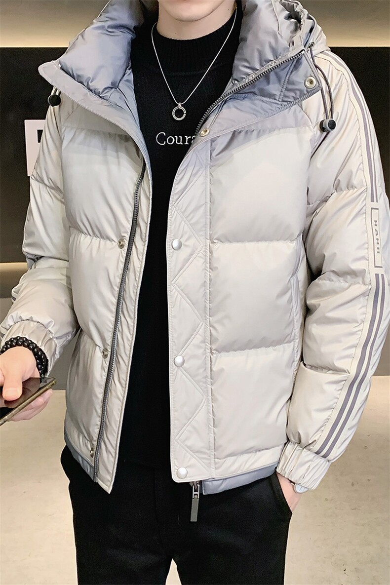 潮牌羽绒服男2024新款男装短款加厚帅气外套冬季轻薄保暖连帽上衣,男装羽绒服,钱塘6003（原4033）