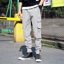 男裤子春季韩版潮流学生收口运动裤宽松休闲九分工装裤GZ02-P45，男装休闲裤，电商A128