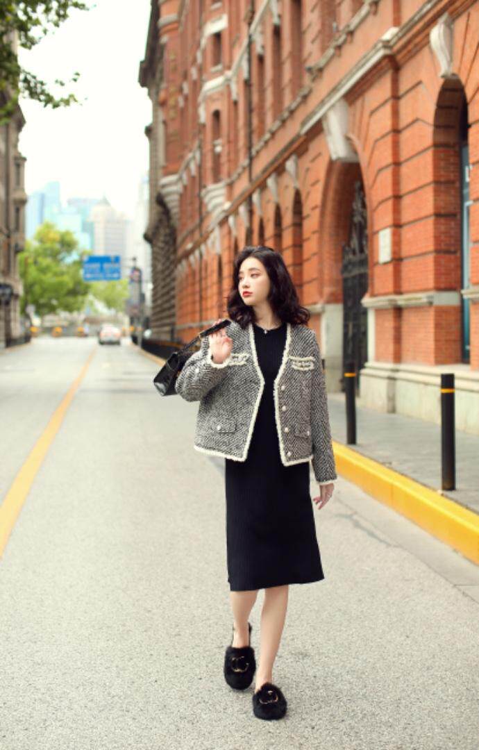 毛料小香风羽绒服（90绒），女装羽绒服，卡西姆