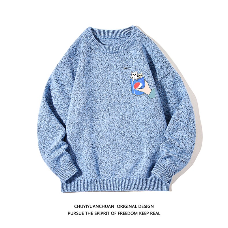 加厚加绒毛衣男大码毛线衣男针织衫M19262-P45加绒款-P65白底,男装针织衫/毛衣,电商A040A