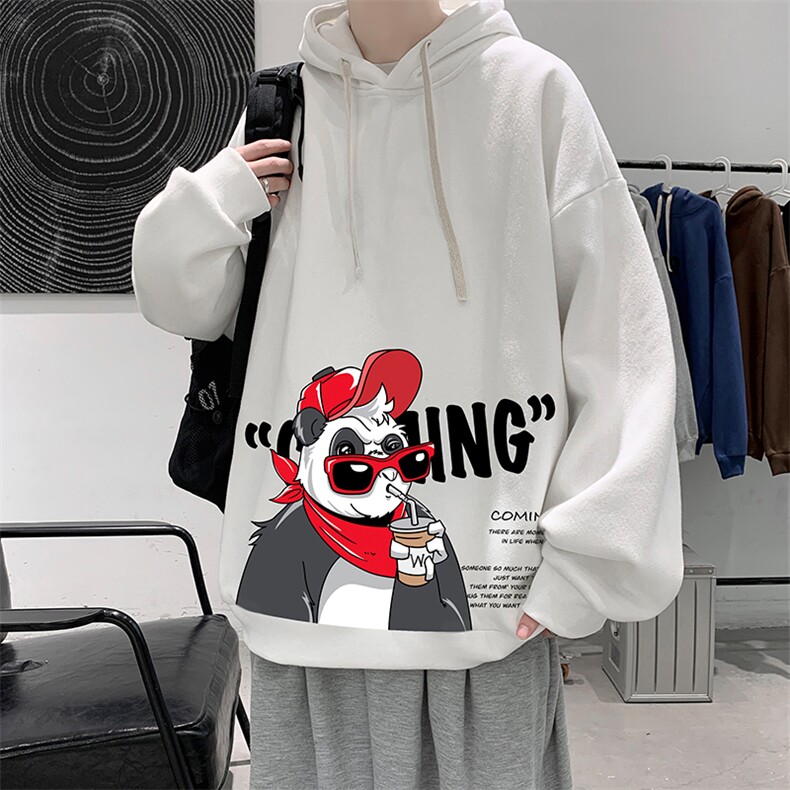 WY2218-P35加绒款-P40纯棉连帽卫衣男大码运动帽衫宽松薄外套男,男装卫衣,电商A040