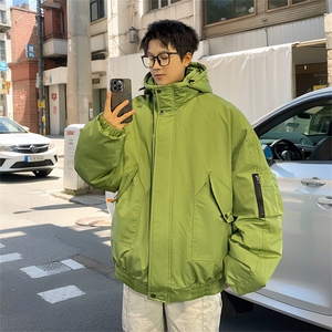 堆堆袖棉衣男冬季新款港风休闲连帽棉服学生面包服MF9006-P95图片
