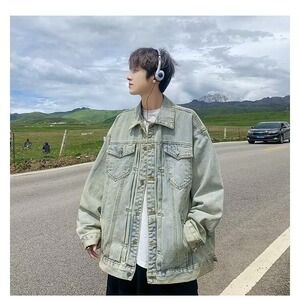 牛仔外套男春秋季潮牌美式高街男翻领痞帅宽松休闲上衣JK88-P60