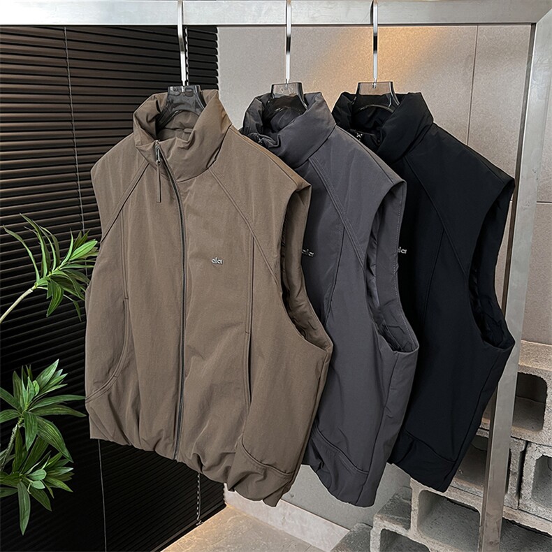 立领刺绣轻奢羽绒马甲纯色休闲潮流羽绒高品坎肩313B-88007-P125，女装马甲，星座313B