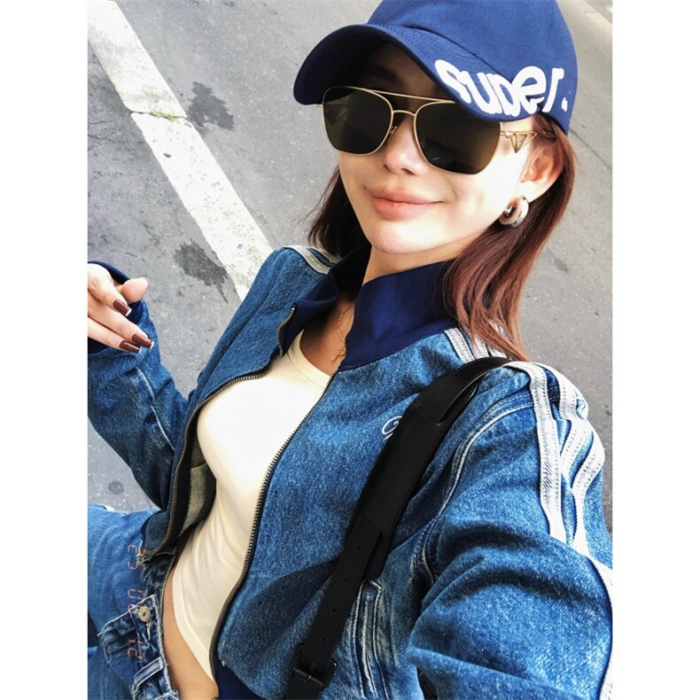 网图现货复古气质三条杠牛仔外套男女秋季棒球服夹克上衣特P85,男装工装外套,电商C306-1