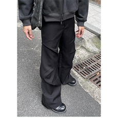 垂感西裤男秋季加绒加厚宽松百搭伞兵休闲裤高级感黑色阔腿拖地裤，男装西裤，四季星座505