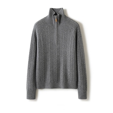 2025年秋季时尚百搭通勤简约半高领麻花羊绒衫，女装羊绒衫，致织羊绒