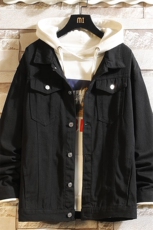 牛仔夹克男大码牛仔外套男茄克NJ77099-P60加绒款-P75，男装夹克，电商A040A