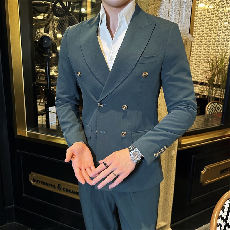7722-P2452025秋季时尚英伦风男士双排扣西服西裤两件套装,男装西服,星座507A（原星座306B-2）