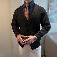 轻熟风2024秋冬新款复古宽松潮流休闲开衫男针织衫外套毛衣M3459，男装针织衫/毛衣，星座1116A-2（原606A-1）